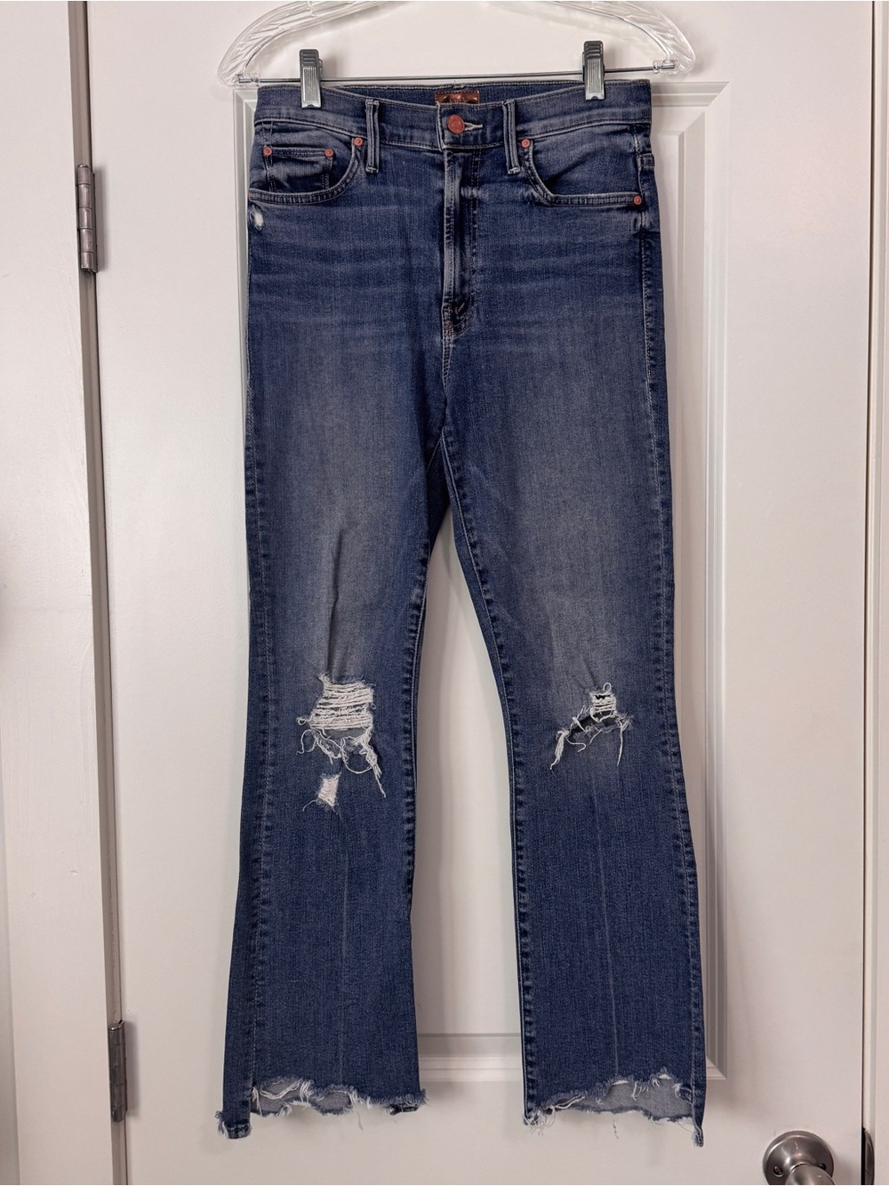 Mother 26 The Insider Crop Step Chew Jeans ~ Dancing On Coals Ankle Distressed - Picture 3 of 11